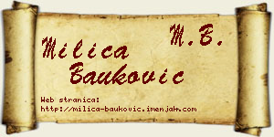 Milica Bauković vizit kartica